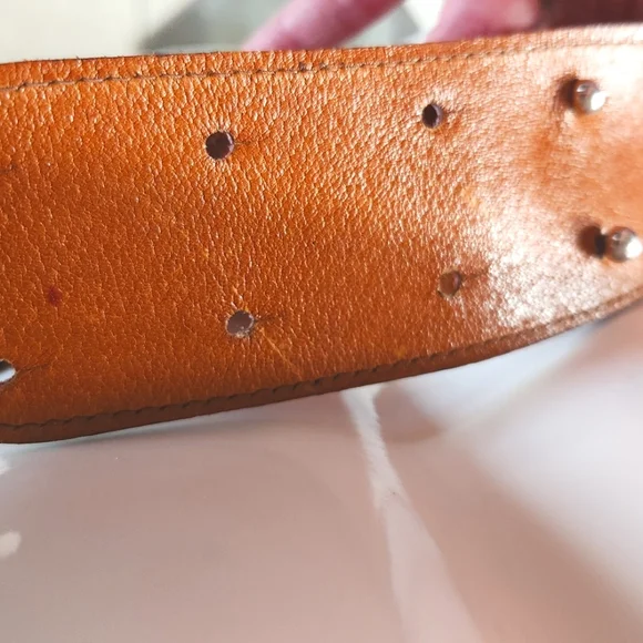 Vtg Lace Up JEWEL CASE Red Suede Leather Silver Cross Tie Easy Back Closure Belt - Picture 8 of 16